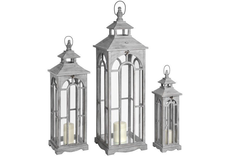 Set troch štýlových lampášov v arch dizajne