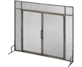 Antická kovová ochranná sieťka pred krb 