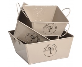 Vintage záhrádný set troch štvorcových kochlíkov