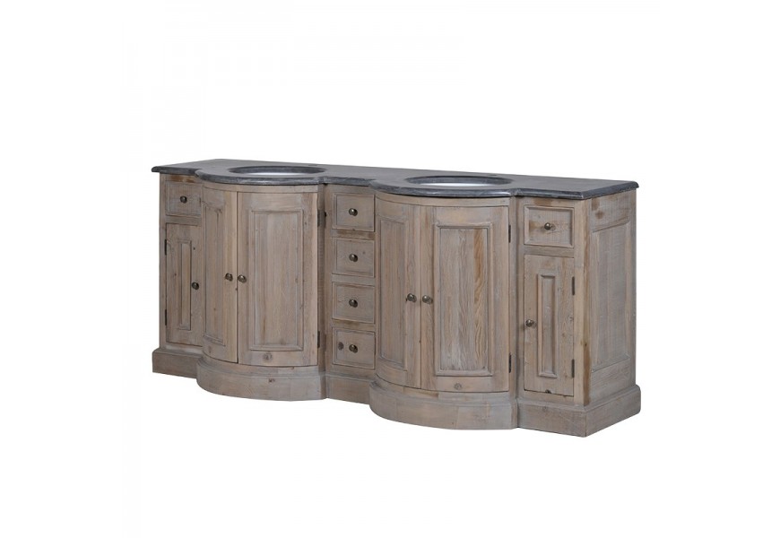 Luxusn&aacute; dvojit&aacute; k&uacute;peľňov&aacute; skrinka s um&yacute;vadlami z mas&iacute;vu