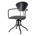 Dizajnová industriálna kovová čierna kancelárska stolička Dallas