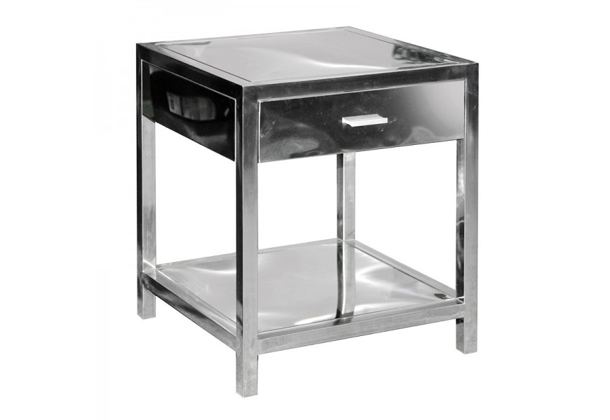 Luxusný štvorcový art-deco nočný stolík Cromia