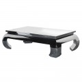 Elegantný chrómový art-deco konferenčný stolík Cromia obdĺžnikového tvaru