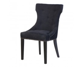 Luxusná saténová jedálenská stolička čierna