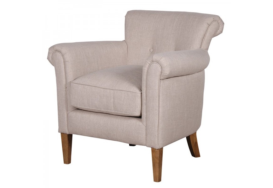 Dizajnové ľanové kreslo Andrea 80cm