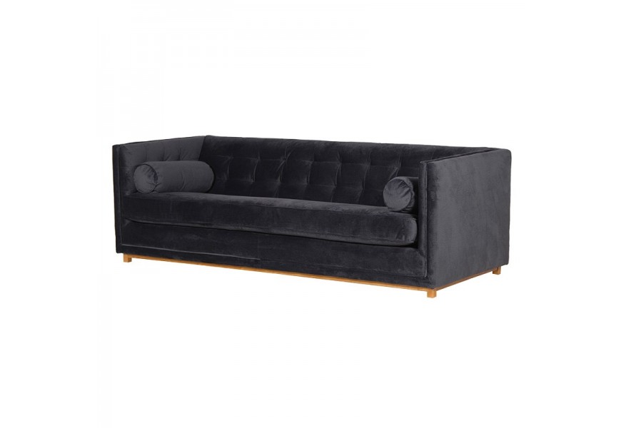 Luxusná Chesterfield sedačka čierny zamat
