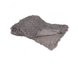 Štýlová obdĺžniková sivá deka Kamila z umelej kožušiny s dvojfarebným vzorom 180 cm