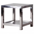Luxusný chrómový príručný stolík Cromia štvorcového tvaru v art-deco štýle