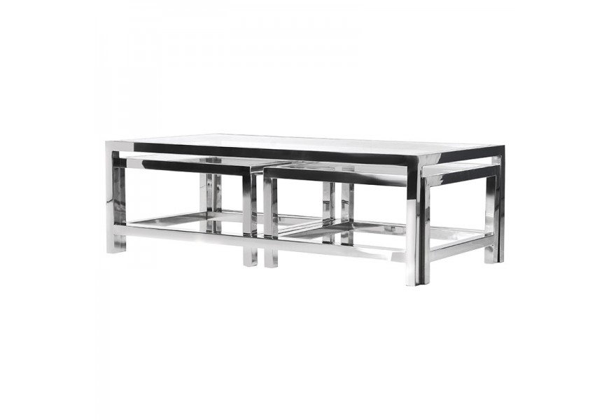 Luxusná sada art-deco konferenčných stolíkov Cromia