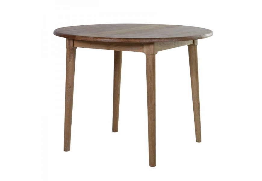 Okrúhly jedálenský stôl drevený svetlohnedá farba