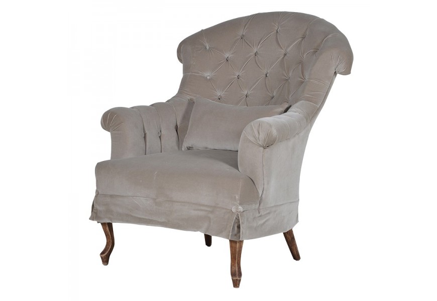 &Scaron;t&yacute;lov&eacute; pre&scaron;&iacute;van&eacute; kreslo so zamatov&yacute;m čal&uacute;nen&iacute;m