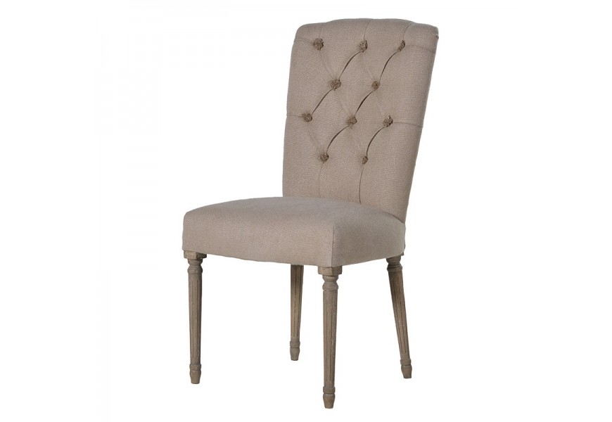 Provensálska jedálenská stolička Eugenia s ľanovým čalúnením
