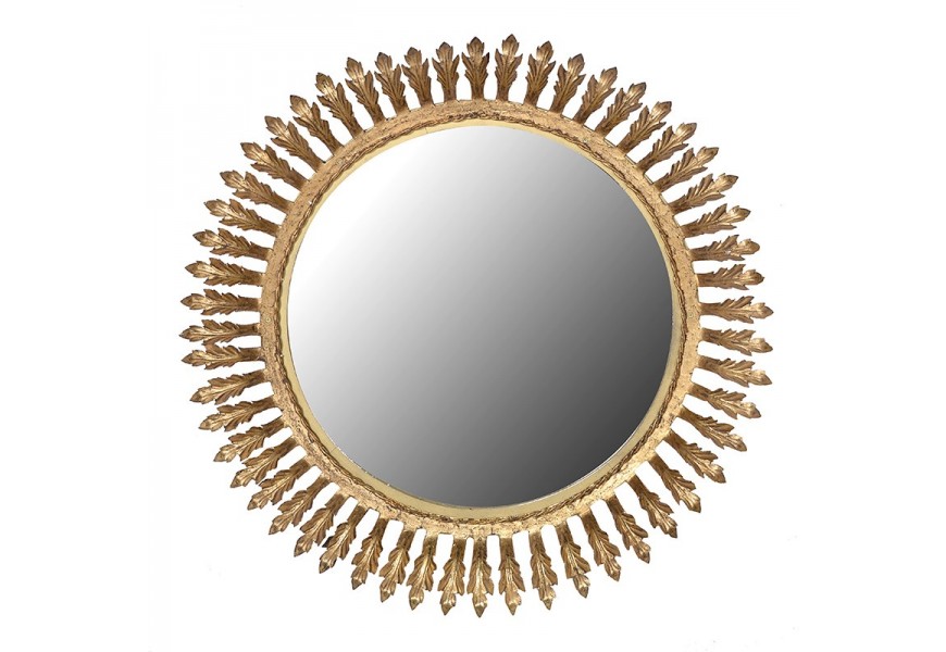 Luxusné okrúhle nástenné zrkadlo v Art-Deco štýle