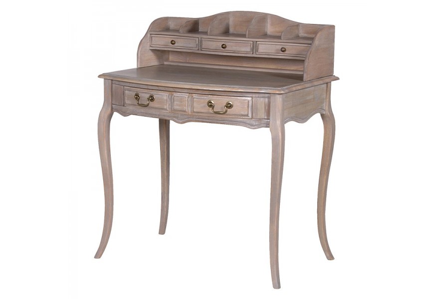 &Scaron;t&yacute;lov&yacute; vidiecky rustik&aacute;lny d&aacute;msky p&iacute;sac&iacute; st&ocirc;l Antic Gris