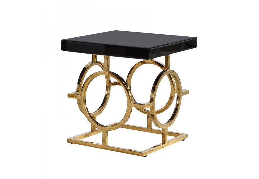 &Scaron;t&yacute;lov&yacute; art-deco pr&iacute;ručn&yacute; stol&iacute;k Granada čierny