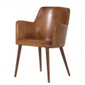 Štýlová kožená retro stolička Benard 81cm