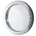 Luxusné okrúhle veľké zrkadlo Lemoine v striebornom ráme