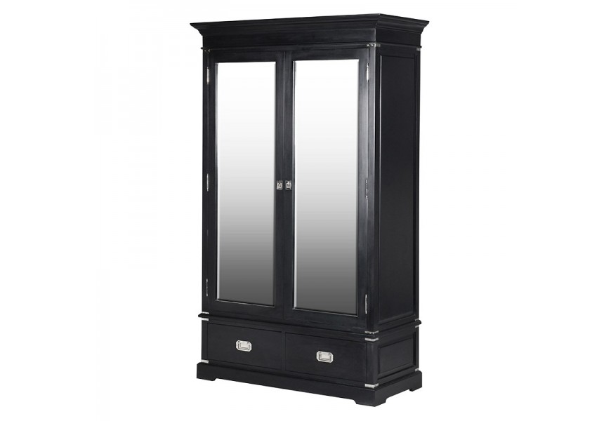 Luxusná zrkadlová art-deco skriňa Wielton Nero
