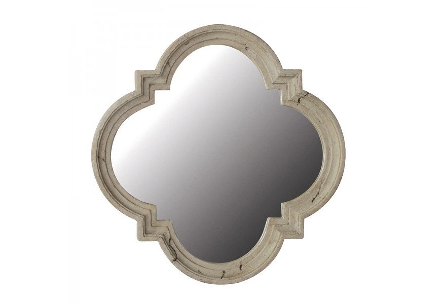 Elegantné vintage nástenné zrkadlo Antic Rome s vyrezávaným rámom z dreva s mramorovým efektom