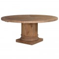 Okrúhly drevený jedálenský stôl so stredovou nohou 168cm priemer svetlohnedej farby
