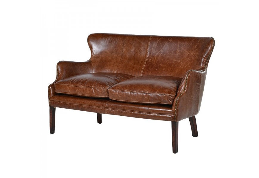 Koloniálna dvojsedačka Jacobo z pravej kože 133cm