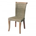 Jedálenská stolička z mahagónového dreva a morskej trávy