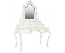 Štýlový provensálsky toaletný stolík so zrkadlom Antic Blanc 173cm