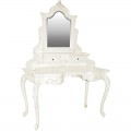 Štýlový provensálsky toaletný stolík so zrkadlom Antic Blanc 173cm
