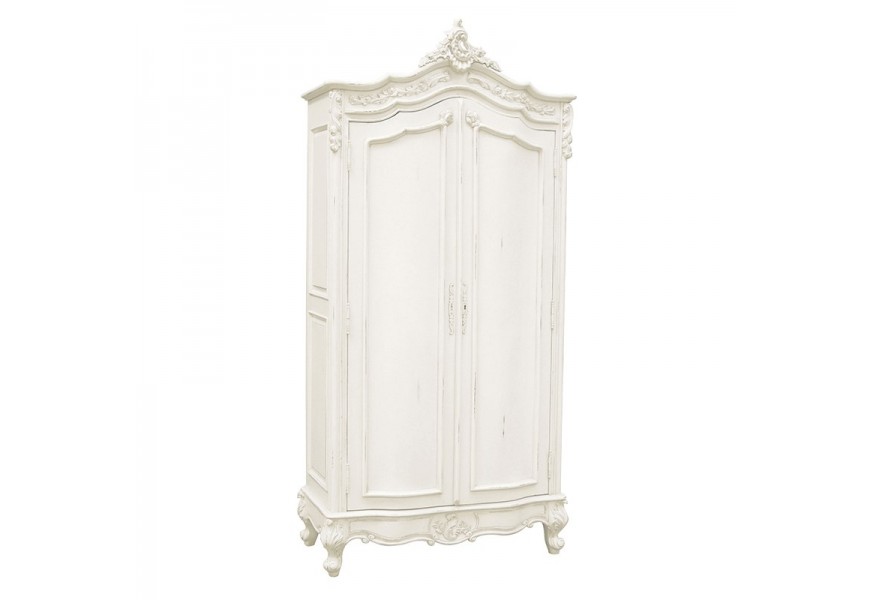 Dizajnov&aacute; kr&aacute;ľovsk&aacute; provens&aacute;lska dvojdverov&aacute; skriňa Antic Blanc
