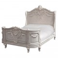 Luxusná biela vyrezávaná posteľ LAVERNA