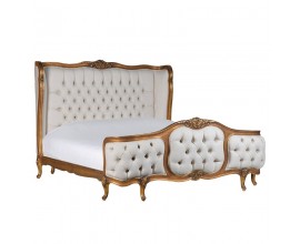 Luxusná baroková manželská posteľ Roi Gilt v sivej farbe 190cm
