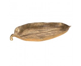 Keramická zlatá miska v tvare listu
