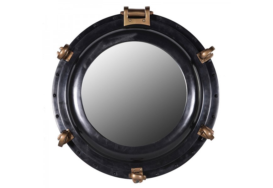 Industriálne nástenné zrkadlo Porthole