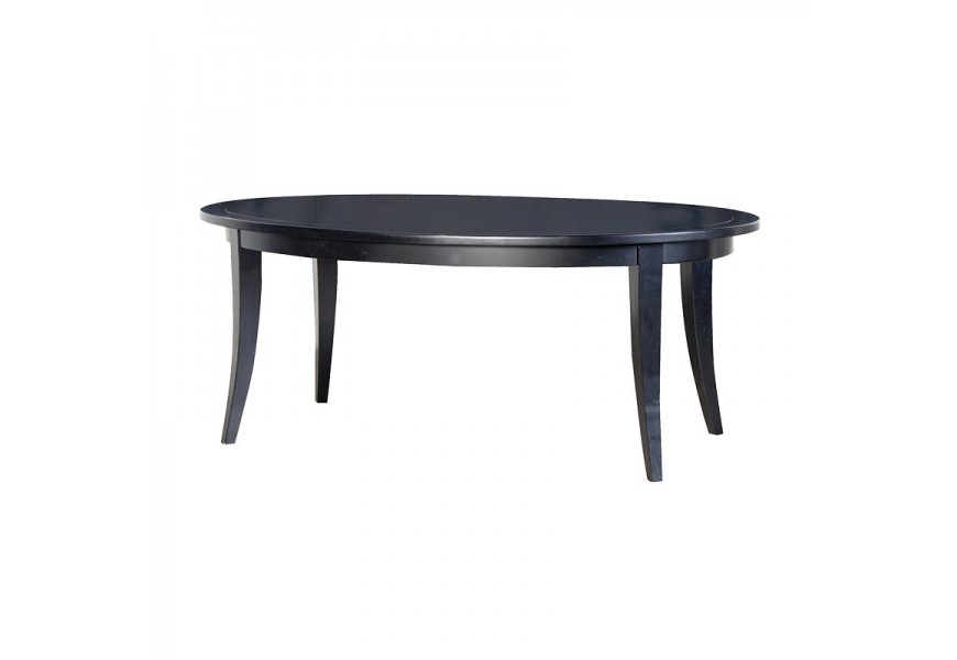 Luxusný oválny jedálenský stôl Lancelin v čiernom farebnom prevedení