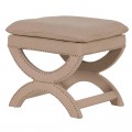 Dizajnová a luxusná béžová rustikálna taburetka Merlion v koloniálnom prevedení
