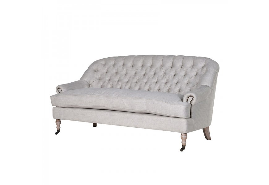 Luxusná béžová sedačka Laramie v Chesterfield prevedení