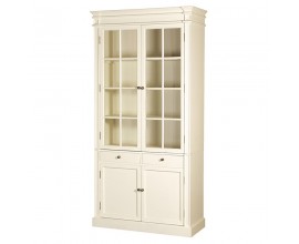 Jedinečná vysoká presklená provensálska vitrína Riva Crema 221cm