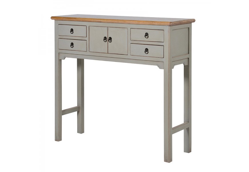 &Scaron;t&yacute;lov&aacute; konzola siv&aacute; vo vidieckom &scaron;t&yacute;le Country so z&aacute;suvkami