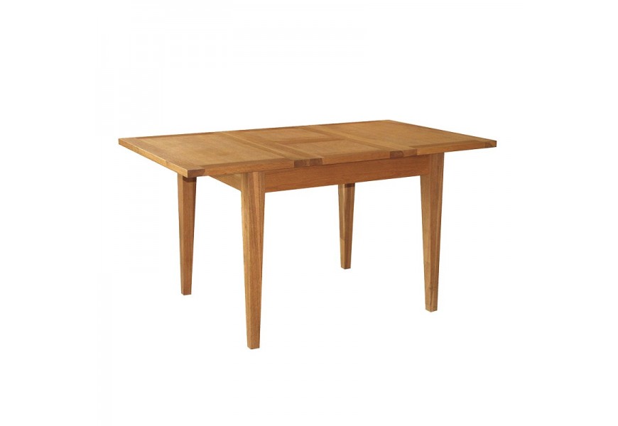 Hnedý masívny jedálenský stôl Estrella z dubvého dreva s možnosťou rozkladania