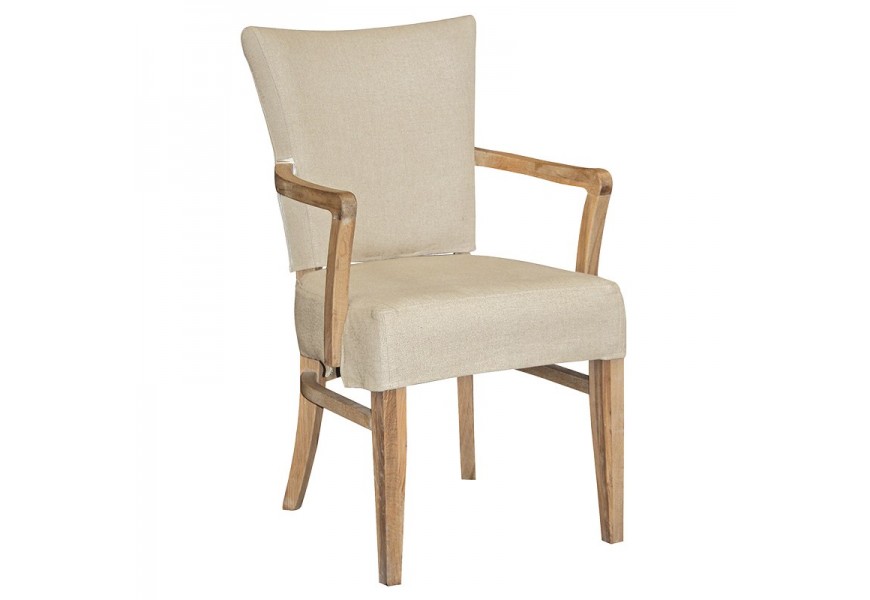 &Scaron;t&yacute;lov&eacute; koloni&aacute;lne svetlo siv&eacute; kreslo Chene Vieux