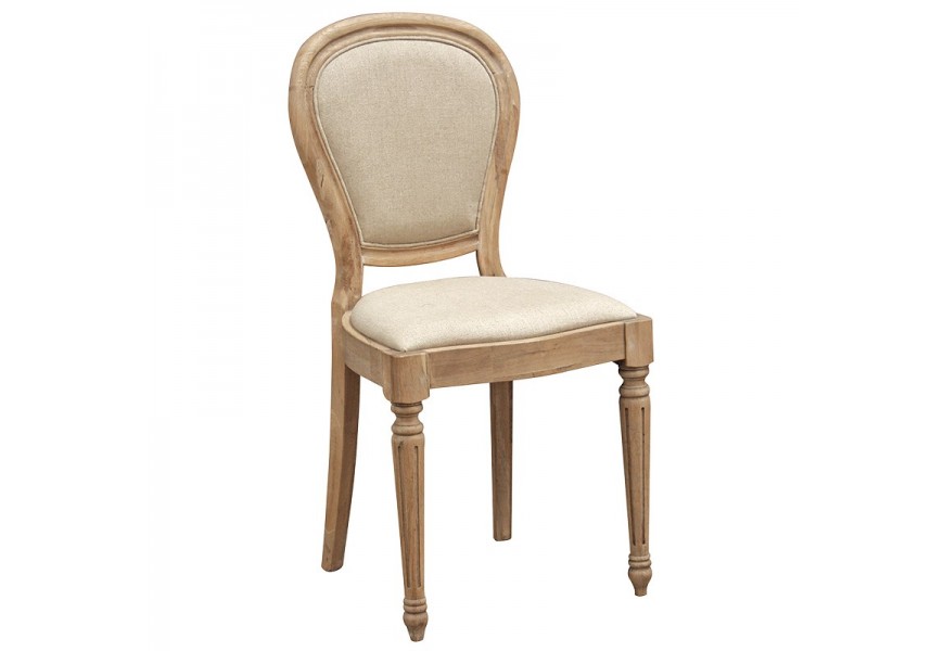 Vkusná koloniálna čalúnená jedálenská stolička Chene Vieux svetlo sivej farby