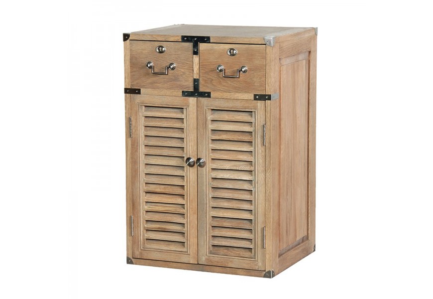 Koloni&aacute;lna skrinka Chene Vieux so z&aacute;suvkami a dvierkami svetlo hnedn&aacute; farba