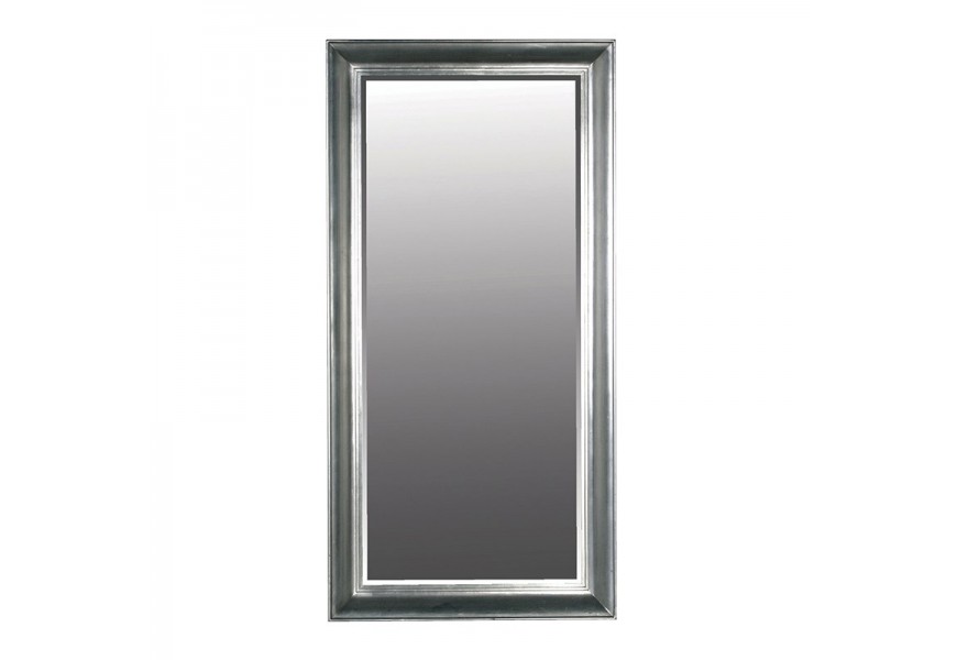 Art-deco zrkadlo Panta z dreva obdĺžnikové strieborné