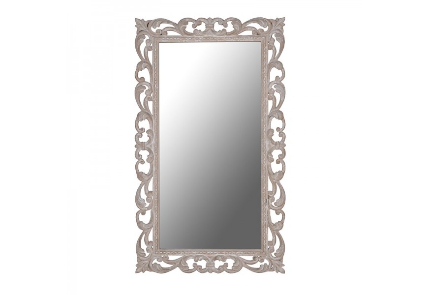 Dizajnové obdĺžnikové zrkadlo Ornata v klasickom prevedení s dekoratívnym hnedým rámom