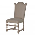 Luxusná vintage čalúnená stolička NATURE vyrezávaná v sivej farbe
