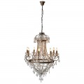 Luxusný luster Thames v barokovom štýle s mosadznou kovovou konštrukciou a sklenenou reťazovou výzdobou