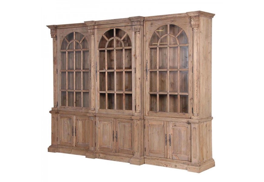 Luxusná vidiecka masívna trojitá knižnica KOLONIAL z masívneho dreva