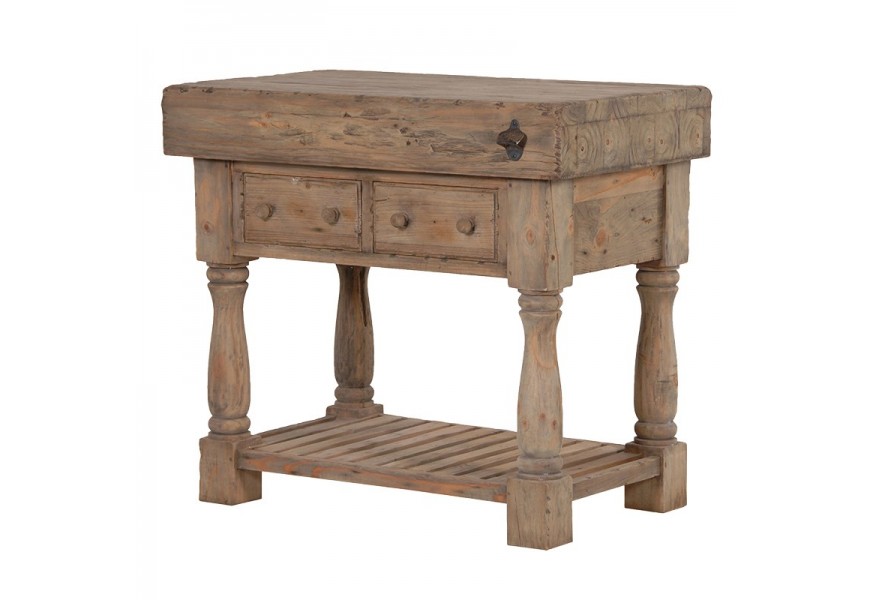 Vidiecky príručný stolík z masívu KOLONIAL z masívneho dreva