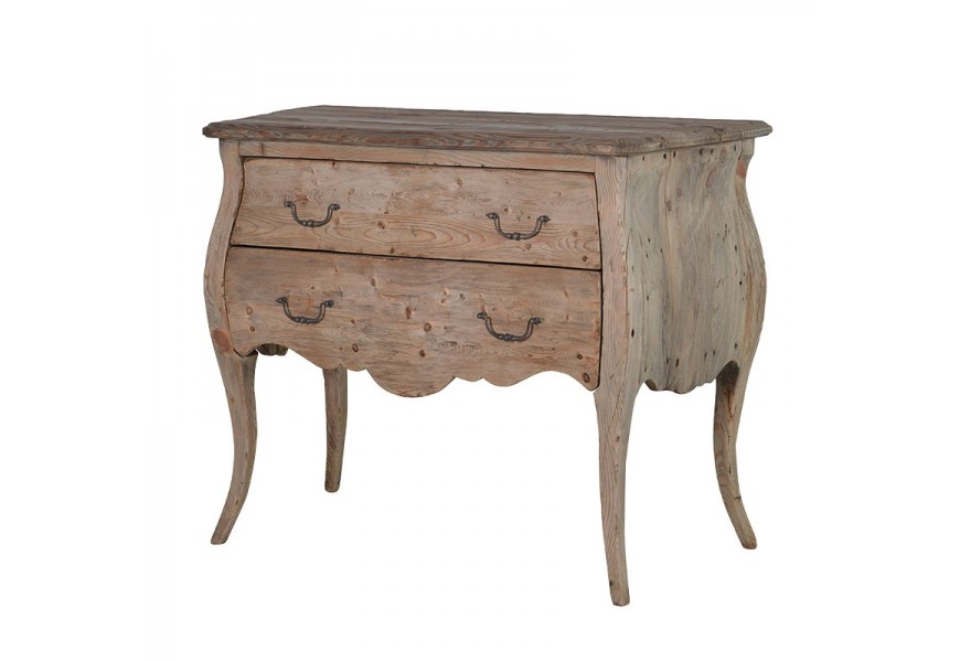 Štýlová vidiecka komoda KOLONIAL s dvomi zásuvkami z masívneho dreva