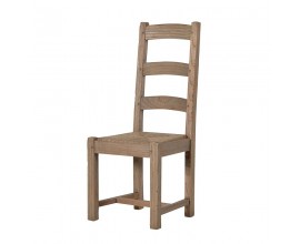 Štýlová masívna jedálenská stolička KOLONIAL zo svetlého dreva s ratanom